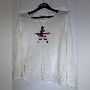 Wooden Ships Cream Sweater with Star Design Size S/M